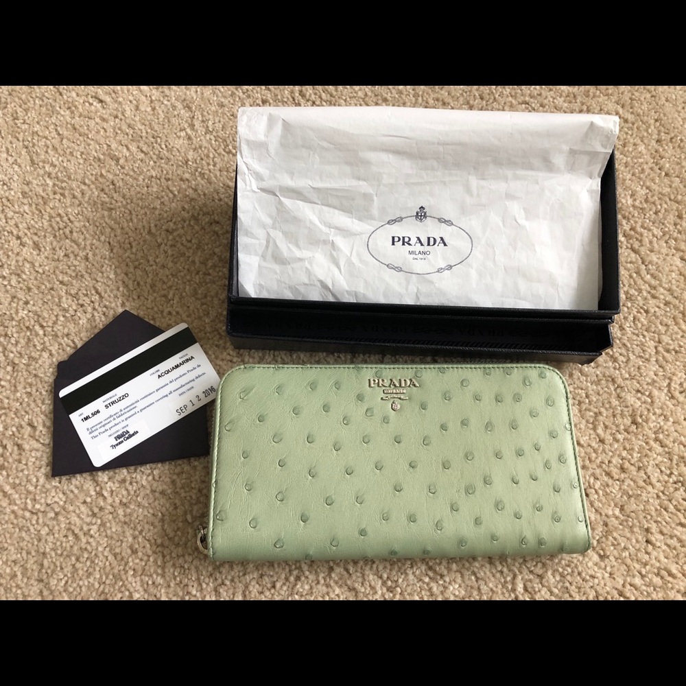 Prada ostrich wallet